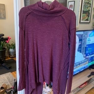 Free People Purple Turtleneck Top